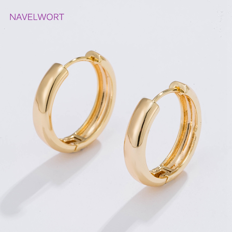 Jewelry Making Articles - Серьги кольцами 6 размеров, позолоченные круглые