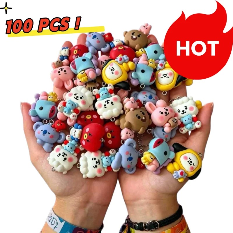 Jewelry Making Supplies - 7 шт. смоляных мультяшных шармов BT21